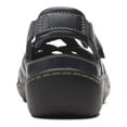 thumbnail image 2 of CLARKS COLLECTION Womens Black Lightweight Cut Out Adjustable Cushioned Cora Dream Round Toe Wedge Leather Flats Shoes 11 M, 2 of 4