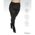 thumbnail image 6 of MeMoi Women's Curvy Twin Rib Opaque Nylon Control Top Tights - Womens - Female, 1X-2X, Black, 6 of 7