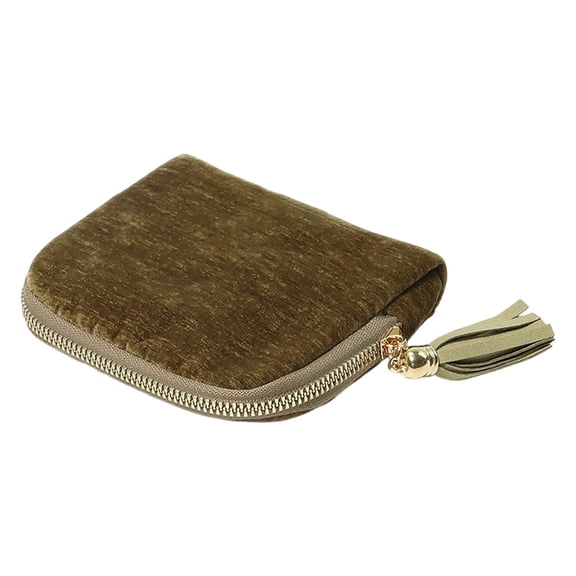 1 Pc Small Travel Jewelry Case, Soft Jewelry Organizer, Portable Jewelry Travel Pouch Box Bags With Zipper&Tassel, Necklace Bangles Storage Ring Pouch, 5.32x4.72x1.18 Inch