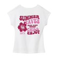 thumbnail image 2 of Camiseta básica para mujer, camiseta de moda con cuello redondo suave para mujer, para viajes de oficina y trabajo XL, 2 of 7