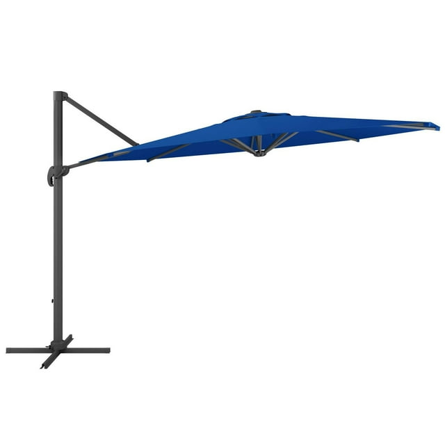 CorLiving 11.5ft Deluxe Durable Canopy Offset Titling & Rotating Patio Umbrella with Aluminum Frame