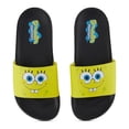 thumbnail image 2 of Nickelodeon Men’s SpongeBob SquarePants Slide, Slip-On SpongeBob Slippers Black Yellow – 12/13, 2 of 6