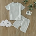 thumbnail image 3 of Fsqjgq Baby Boy Clothes 4-5 Years Child Outfits Toddler Boys Summer Short Sleeve Letter Embroidery Tops Shorts 2PCS Outfits Clothes Set Baby Boys Summer Clothes Boy Baby Clothes Pajama, 3 of 7