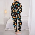 thumbnail image 3 of Bingfone Womens Pajama Sets Planets In Deep Space Print,Long Sleeve Loungewear Pajamas Set-X-Large, 3 of 8
