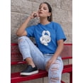 thumbnail image 2 of Kawaii Knife Bunny Funny Adult Graphic Women Royal Blue T-Shirt, Female Large, 2 of 4