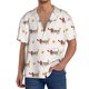 thumbnail image 1 of Balery Dachshund Dog Puppy Camisa Casual de Manga Corta con Botones para Hombre, Texturizada, Estilo Cubano, para Playa, Verano-3X-Large, 1 of 5