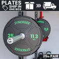 thumbnail image 4 of Synergee Bumper Plates – Durable Olympic Weight Plates, Low-Bounce Rubber for Strength Training, Powerlifting, and Functional Workouts., 4 of 6