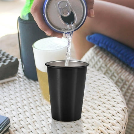 

KIHOUT Deals 304 Stainless Steel Beer Cup Outdoor Portable Water Cup Public Gift Coffee Cup Set Curled Gold-plated Cup