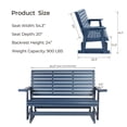 thumbnail image 2 of Innovaze HIPS Patio Glider Bench with Cup Holders, Durable Poly Lumber Material, All-Weather Resistant, Heavy Duty 900 LB, for Outdoor, Patio (Navy Blue, 3-Seat), 2 of 11