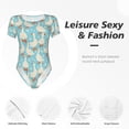 thumbnail image 6 of Gaeub White Geese And Flower Women'S Short Sleeve One Piece Swimsuit Sexy High-Waisted Bodysuit For Swimming, Beach, Sports - Large, 6 of 9
