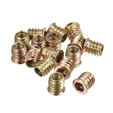 

M8x15mm Furniture Screw-in Nut Carbon Steel Color Zinc Plating 16 Pack