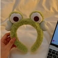 thumbnail image 3 of Plush Headband, Make Up Hair Hair Hoop, Frog Makeup Headband, Green Big Eye Frog Hair Band, Accessories Christmas, for Women, Girls, Green, 3 of 7