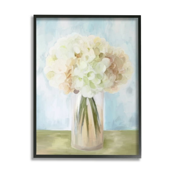 Stupell Industries Muted Hydrangea Bouquet Botanical & Floral Painting Black Framed Art Print Wall Art, 11 x 14