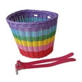 thumbnail image 2 of Almencla Panier de Vélo pour Enfants Accessoires de Cyclisme Voyage Magasinage Panier Imitation Rotin Sangles Roses, 2 of 8