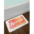 thumbnail image 2 of Amore Bath Mat, Love Theme Italian Way Inky Tangerine Toned Background with Brush Strokes Print, Plush Bathroom Decor Mat with Non Slip Backing, 29.5" X 17.5", Multicolor, by Ambesonne, 2 of 2