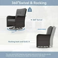 thumbnail image 4 of Kullavik 13 Pieces Patio Furniture Set, Rattan Wicker Outdoor Conversation Sets w/43in Propane Fire Pit Table, Swivel Rocking Chairs Patio Sectional Sofa w/4 Inch Cushion, Gray, 4 of 6