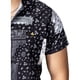 thumbnail image 2 of Camisa Hombre Casual Manga Corta Negra Cuadros Blancos Zanko, 2 of 7