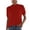 Red, variant on PLHWHYQ Women's Knitted Short Sleeve Top, High Round Neck Layering Bottoming Shirt, Comfort Casual T-Shirt Blue S