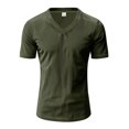 thumbnail image 3 of fatyb Mens V Neck Corduroy T Shirts Short Sleeve Casual Tshirts Solid Color Pullover Summer Tee Tops, 3 of 7