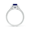 thumbnail image 2 of ANGARA Natural Cushion Blue Sapphire Ring with Diamond Halo in 14K White Gold for Women (Size-5mm) | September Birthstone, Birthday, Anniversary, Jewelry Gift for Women | Natural Blue Sapphire Ring, 2 of 10