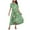 Green A, variant on Horkkom Shirt Dresses for Women Summer Maxi Short Sleeve Floral Dress Crew Neck Pleated Dress with Pockets Purple M