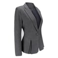 thumbnail image 3 of AZoiNM Women's Tailored One Button Blazer Slim Fit Stretch Polyester Work Jacket, 3 of 6