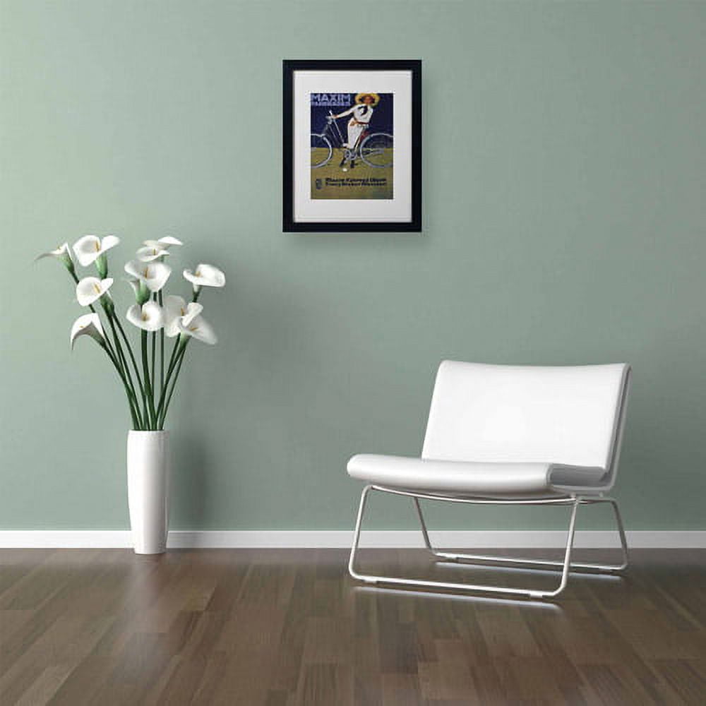 Matted art under acrylic in a black frame
