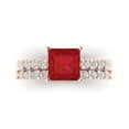 thumbnail image 2 of Clara Pucci 14K Rose Gold 2.63 Simulated Ruby Engraveable Engagement Ring + Wedding Band Set, 2 of 7