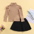 thumbnail image 4 of Douhoow Toddler Girl 2Pcs Autumn Clothes,Turtleneck Sweater Pleated Skirt 1-6T, 4 of 9