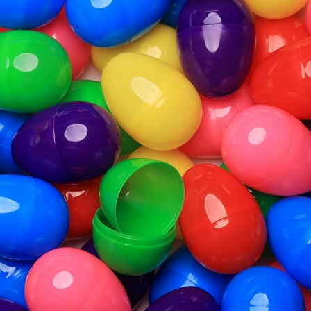 Easter Eggs 3” - 6 Colors Bright Fillable Easter Eggs – 24 pcs - Easter Basket Stuffers - Empty Large Enough to Hold Toy and Candy - Plastic Easter Eggs Filler Bulk - Egg Hunt Kids Surprise