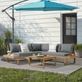 thumbnail image 7 of OC Orange-Casual Outdoor 4-Piece Acacia Wood Furniture Set, All-Weather Patio Sectional Sofa Set, Rope Lounge Couch with Wood Table, Gray Cushion, 7 of 7