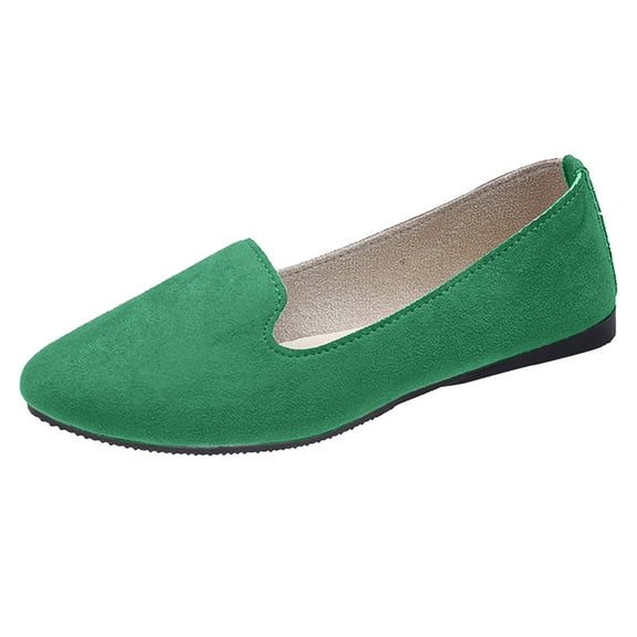 QYZEU Knit Flats for Women Womens Flat Shoes 8 Round Toe for Women Dressy Comfortable Slip On Dress Business Casual Shoes Women Wide Width Flat Shoes Green 40