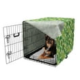thumbnail image 2 of Leaves Dog Crate Cover, Botanical Herbs Plants Rhythmic Nature Elements on Pastel Toned Backdrop, Easy to Use Pet Kennel Cover Small Dogs Puppies Kittens, 7 Sizes, Lime Green Apple Green, by Ambesonne, 2 of 6