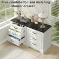 thumbnail image 2 of Farmhouse Nightstand with Charging Station, 3 Drawers White Bedside Table for Bedroom for Adults, 2 of 7