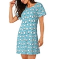 thumbnail image 7 of Cotton Nightgowns for Women - Cartoon Teeth Sleep Shirts for Women's Nightgowns & Sleepshirts, Soft Cotton Pajama Dress Shirts for Women, House Dress Sleepwear for Women, 7 of 7