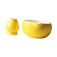 thumbnail image 4 of Ceramic Matcha Bowl con y soporte para batir, té Ceremonial Bathisk Taz de té, tazón de mezcla de matcha para la familia de regalos de cocina amarillo, 4 of 9