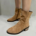 thumbnail image 6 of Wowcloth Women's Fashion Chunky Heel Ankle Boots - Trendy Side Zipper Design with Casual Versatile Style for Autumn Winter Outfits, 6 of 9