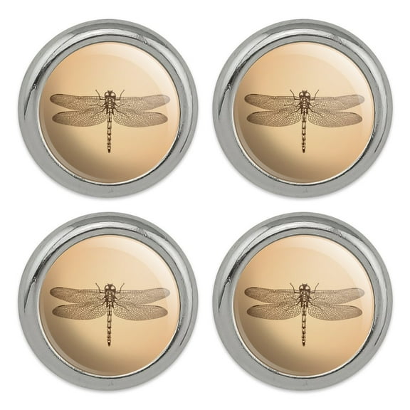 Dragonfly Vintage Insect Metal Craft Sewing Novelty Buttons - Set of 4
