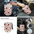 thumbnail image 6 of Yuyamidu Ladybug Car Seat Cover Set 14 PCS Heart Steering Wheel Cover Seat Belt Covers Trash Can Rear View Mirror Cover Armrest Pad Cup Coasters Cross Handbrake Cover Set, 6 of 7