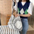 thumbnail image 3 of KLKCMS Shoulder Bag Buckle Closure Holiday Boho Bag for Shopping White, 3 of 9