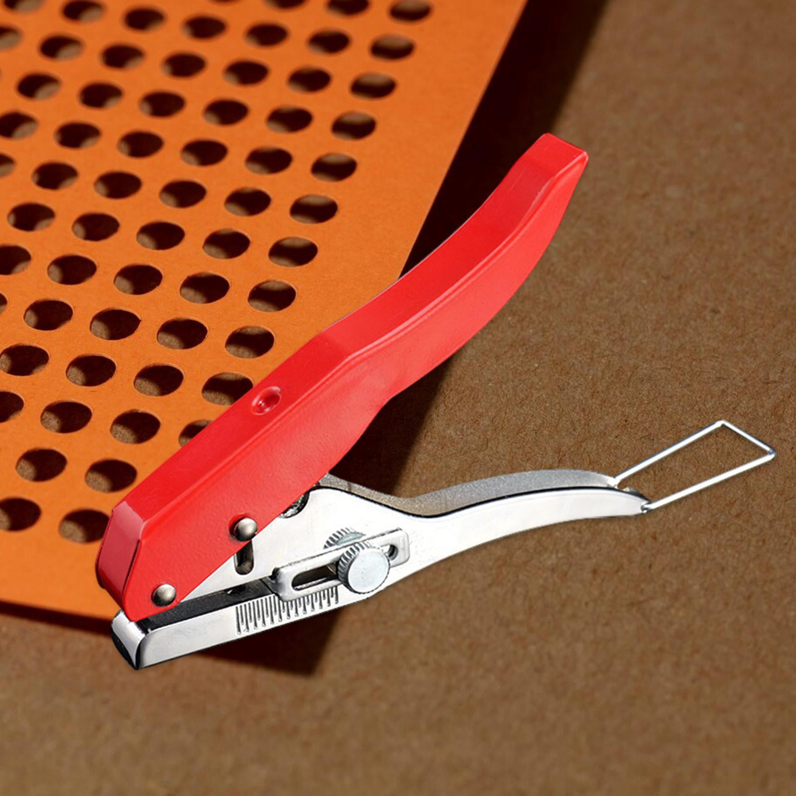 Hole Punch, Paper Hole Puncher with Scale Adjustable 8mm Hole Punching Pliers Edge Banding Punching Pliers for Label PVC Card