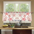 thumbnail image 4 of Yayeee Kitchen Curtains Tier Set of 2 Light Filtering 57"x24" Over Sink Window Panels, Starfish Seashell, 4 of 7