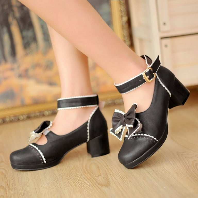 LNMQLPDBS Girls Shoes Kids Coarse Heeled Shoes Trendy Ankle Strap