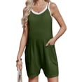 thumbnail image 3 of Maternity Women Solid Color Sleeveless Overalls Casual Loose Jumpsuit Shorts, 3 of 6