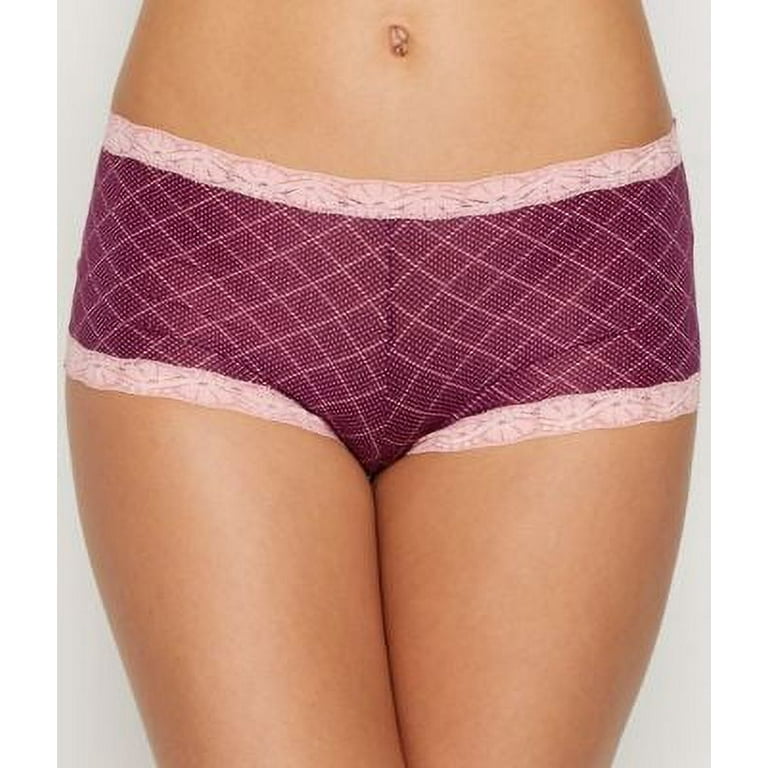 Women's Maidenform 40760 Classics Microfiber and Lace Boyshort Panty (New  Geo Snowflake 6)