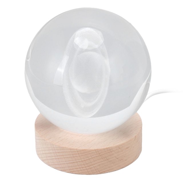 Luz del planeta Saturno lámpara de Saturno base de madera mesa grabado interno 3D para iluminación del hogar ANGGREK Otros