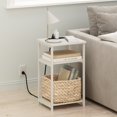 thumbnail image 4 of Furinno 3-Tier USB and Type-C Charging Port Open Storage Side Table with Metal Frame, 4 of 7