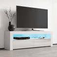 thumbnail image 2 of Milano Classic TV Stand with LED Lights, Fits up to 70" TVs, White, 2 of 4