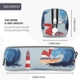 thumbnail image 3 of Naloa Beacon In The Huge Waves Of The Surf Leather Pencil Case, Makeup Pouch, Zipper Pouch for Daily Essentials, Storage Organizer, Cosmetics and Stationary Bag, 3 of 7
