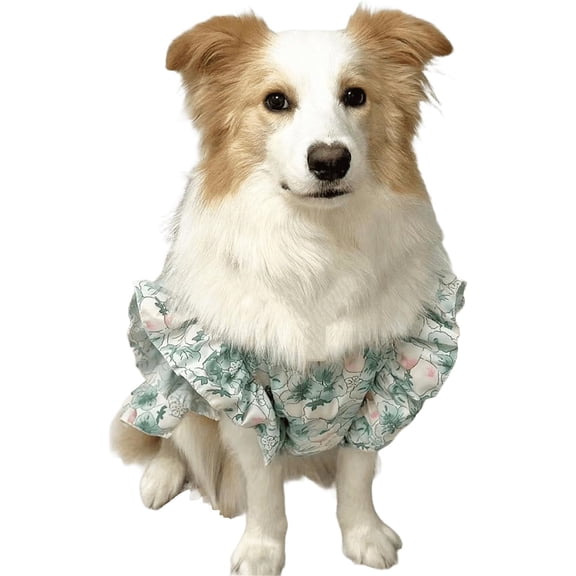 HQREA Dog Dresses for Medium Dogs Girl Floral Summer Clothes Valentine Holiday Outfits for Labrador Golden Retriever